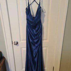 blue evening dress